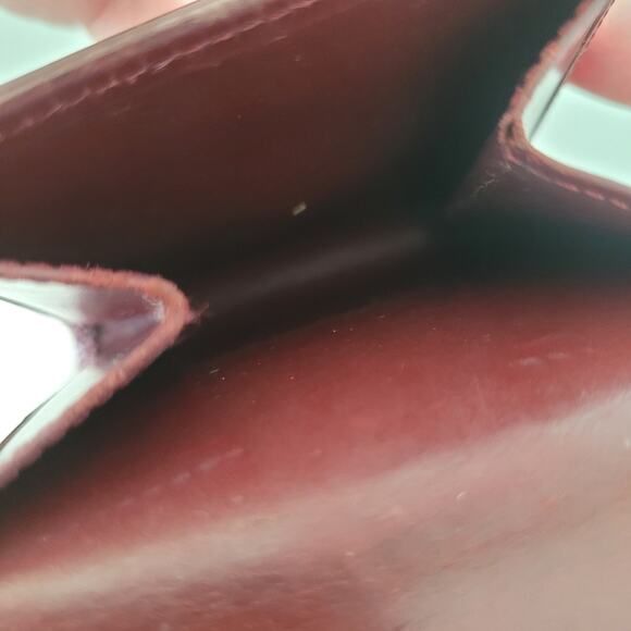 Cartier Mini Coin Case Holder Wallet Patent Leather Small Red Burgundy Bordeaux - Picture 4 of 10